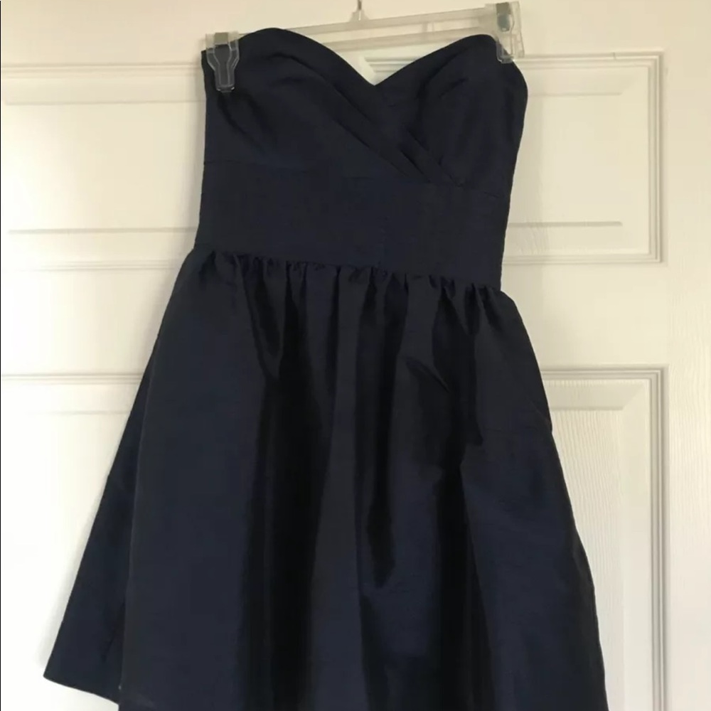 Short navy bridesmaid or prom dress